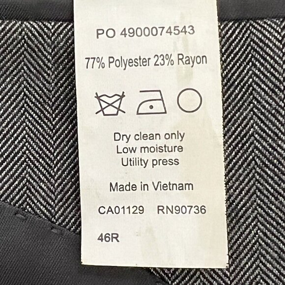 Lauren Ralph Lauren Suit Jacket Men’s 46R Sport Coat Gray Silver Herringbone - Picture 6 of 14
